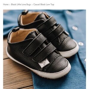 Little Love Bug Casual Low Tops. Size 5. Black.